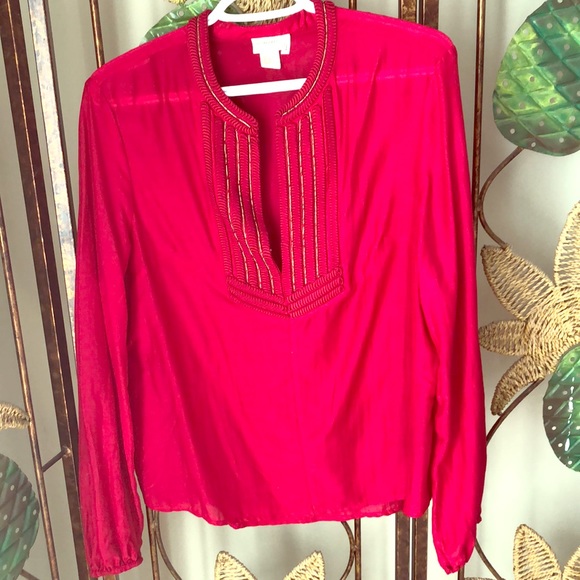 H&M Red full sleeve top with embroidery design - Picture 1 of 5